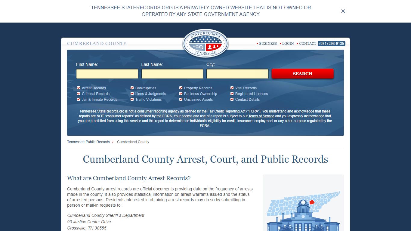Cumberland County Arrest, Court, and Public Records